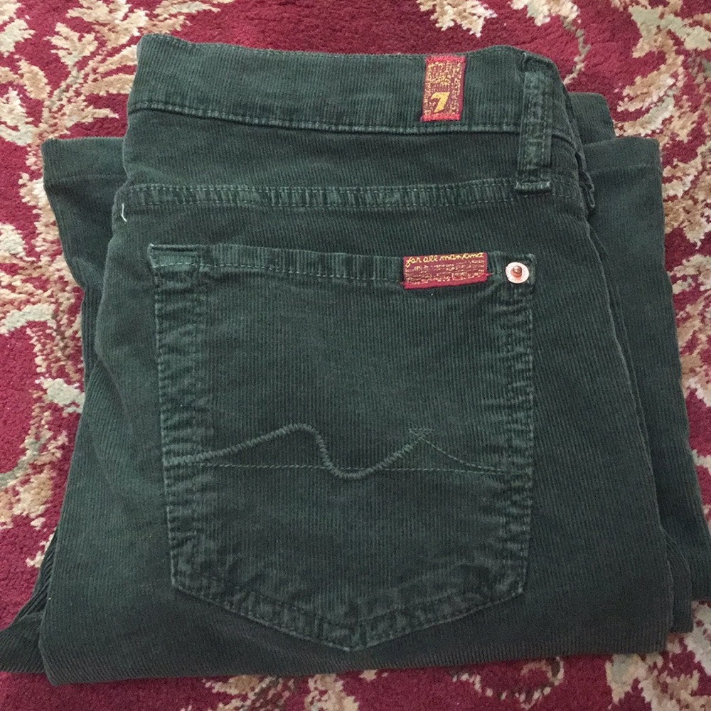 7 for all Mankind Green Chord pants